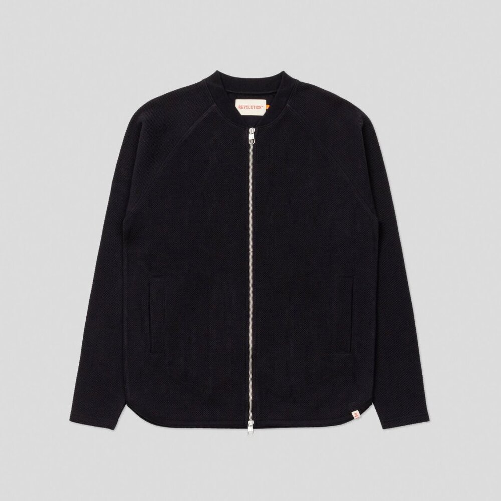 BNWT Revolution of 1995 - Men's Black Organic Cotton Zip-Up Bomber Sweatshirt
